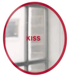 Untitled – 2Kiss (Kiss Mirror) by Barbara Kruger at Vogtle Contemporary
