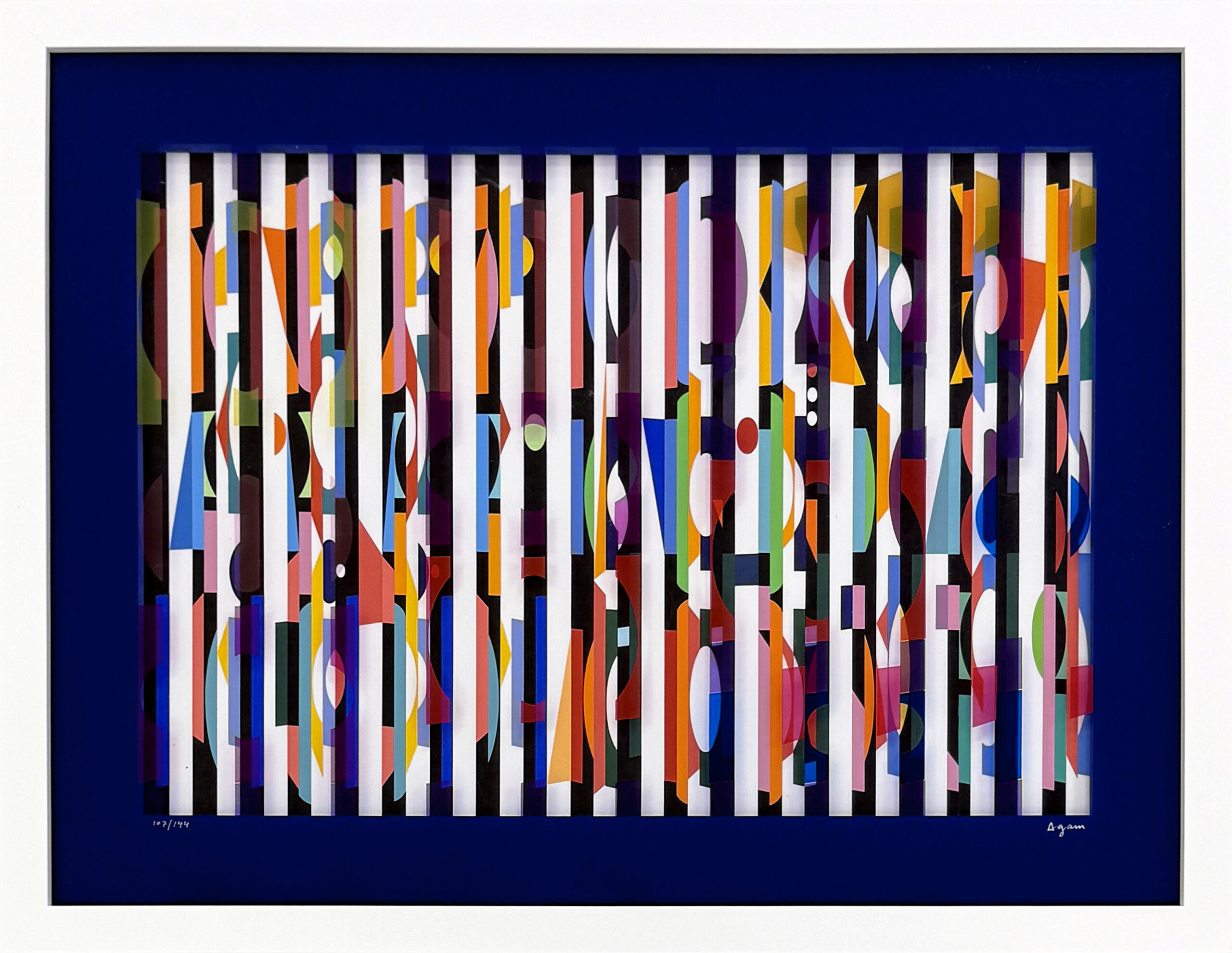 Untitled (signed multidimensional silkscreen on two plexiglass panes) by Yaacov Agam