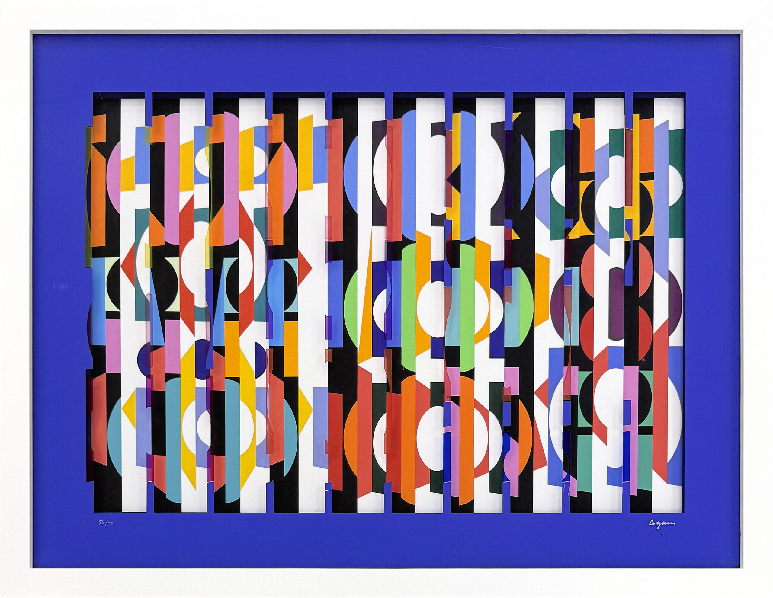 Untitled (signed multidimensional silkscreen on two plexiglass panes) by Yaacov Agam