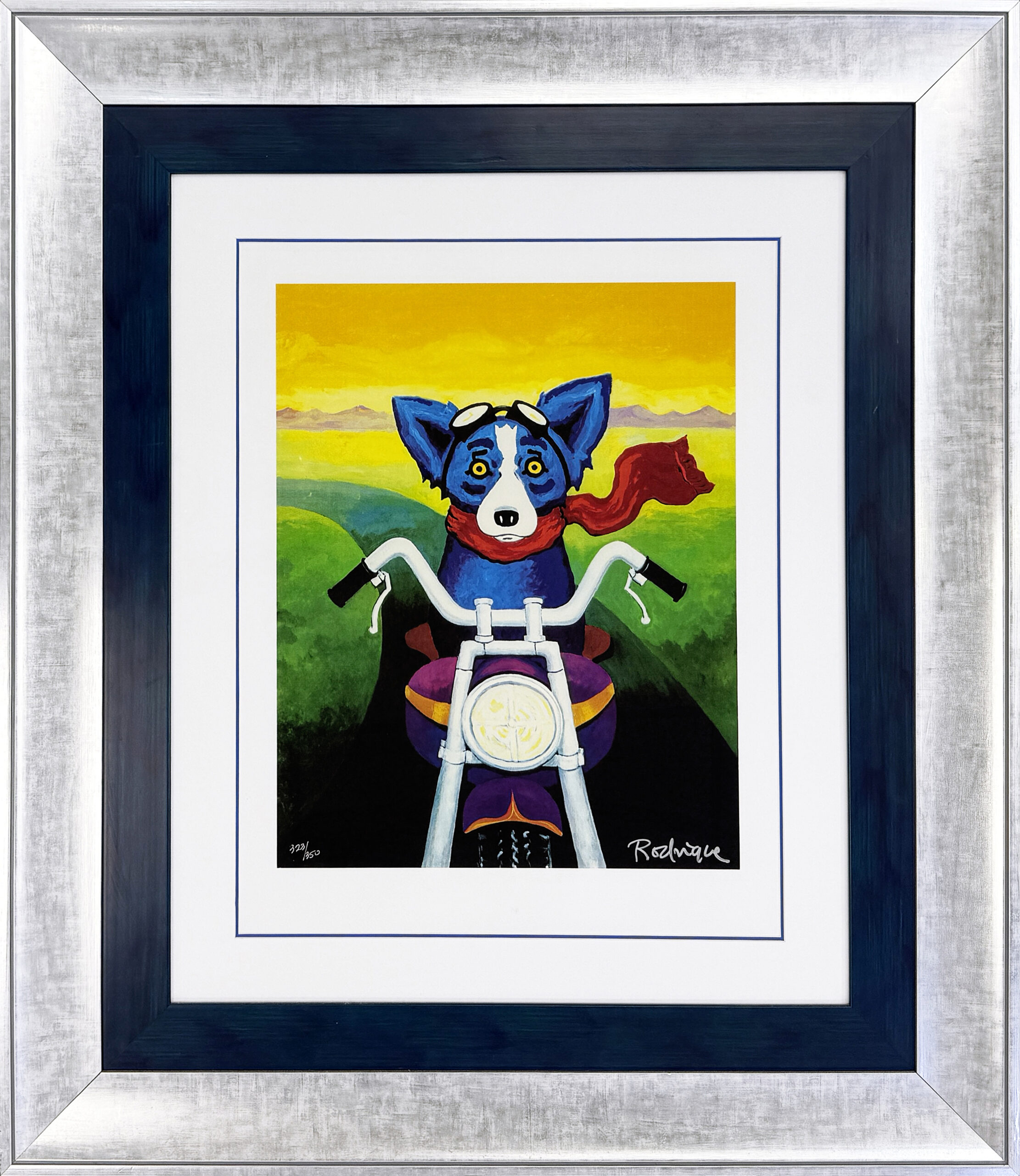 A Faster Breed (custom framed hand signed silkscreen) by George Rodrigue