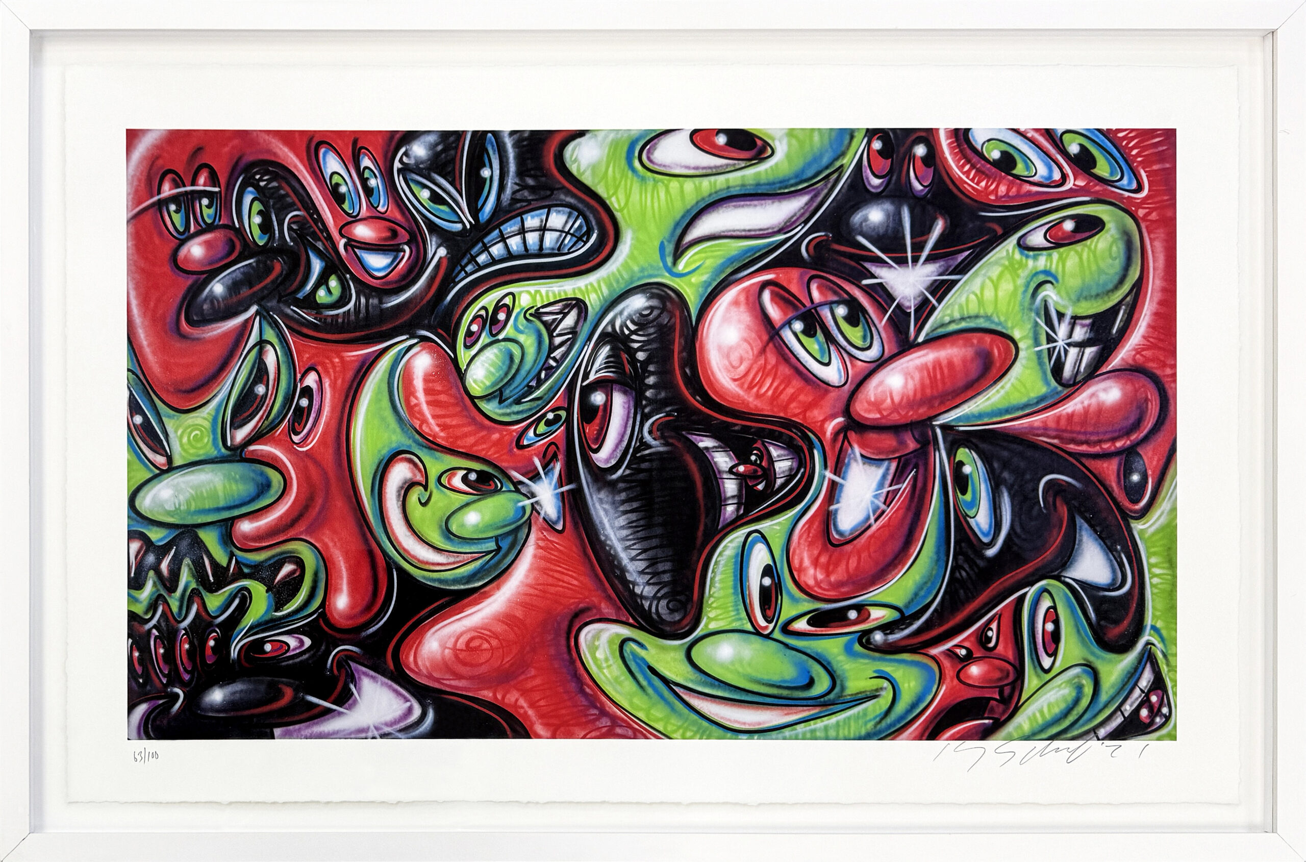 Places Please (framed hand signed archival pigment print) by Kenny Scharf