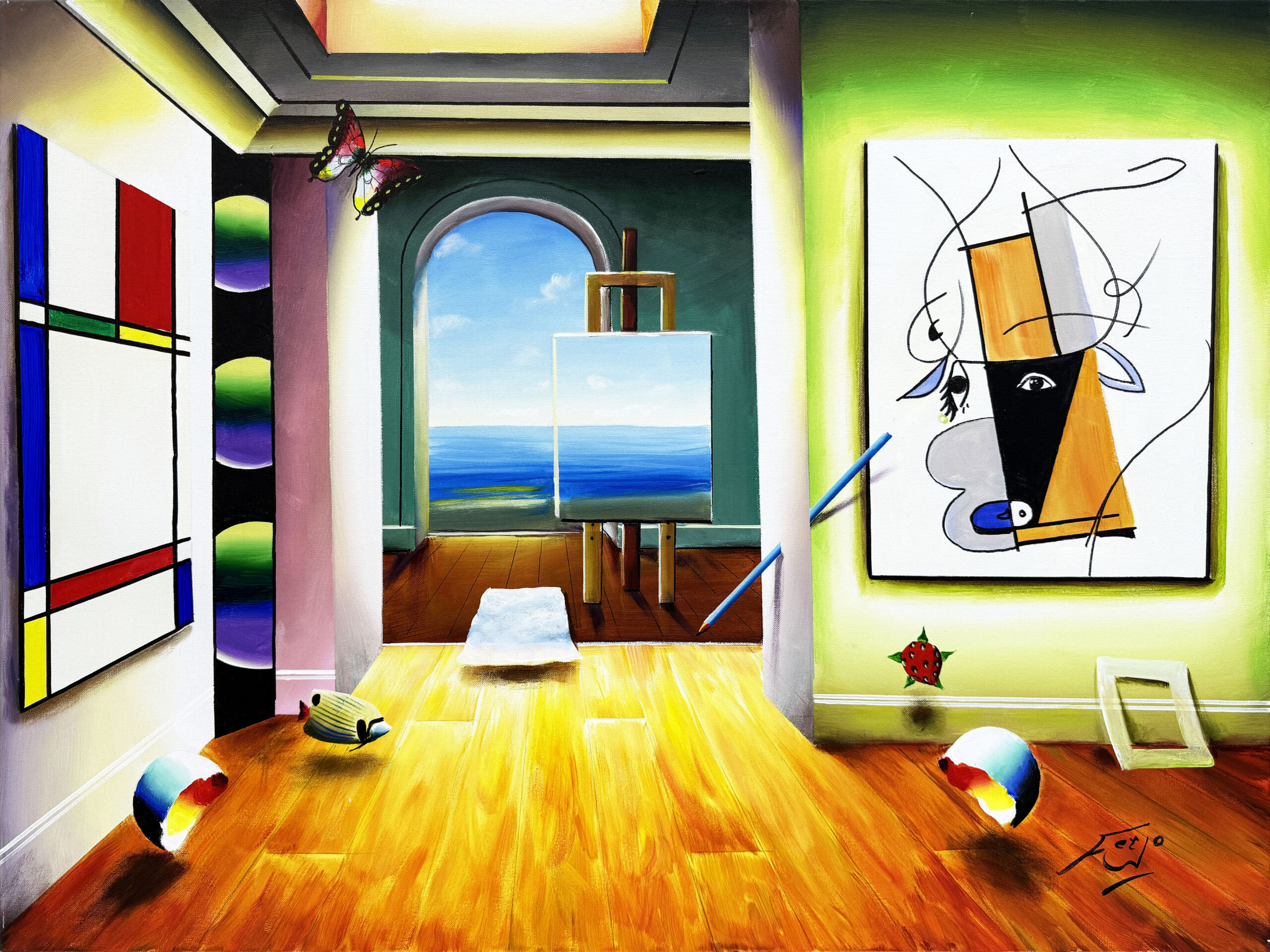 Walkway to Infinity (large original painting on canvas) by Ferjo