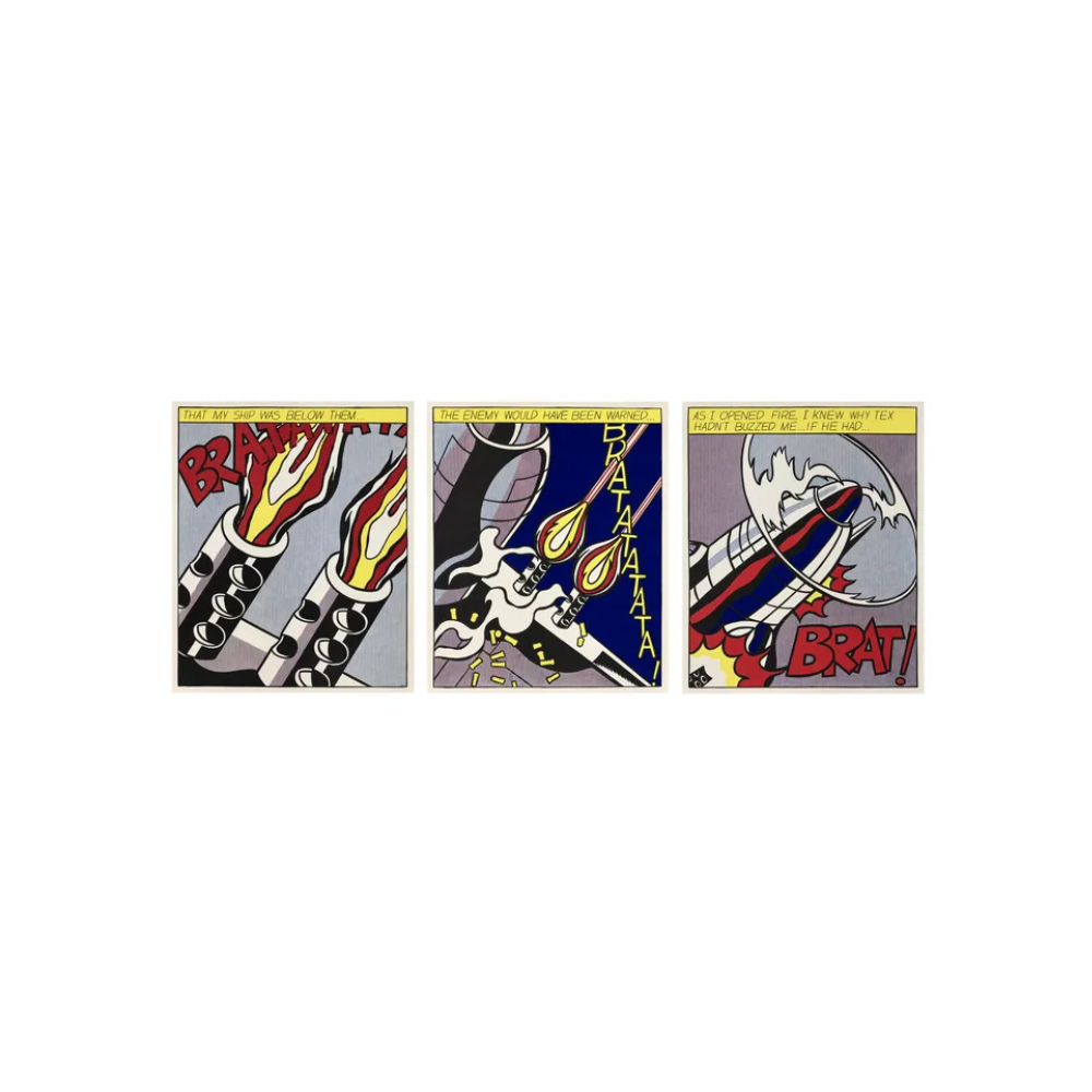 Roy Lichtenstein, As I Opened Fire (triptych) 1966 by Roy Lichtenstein