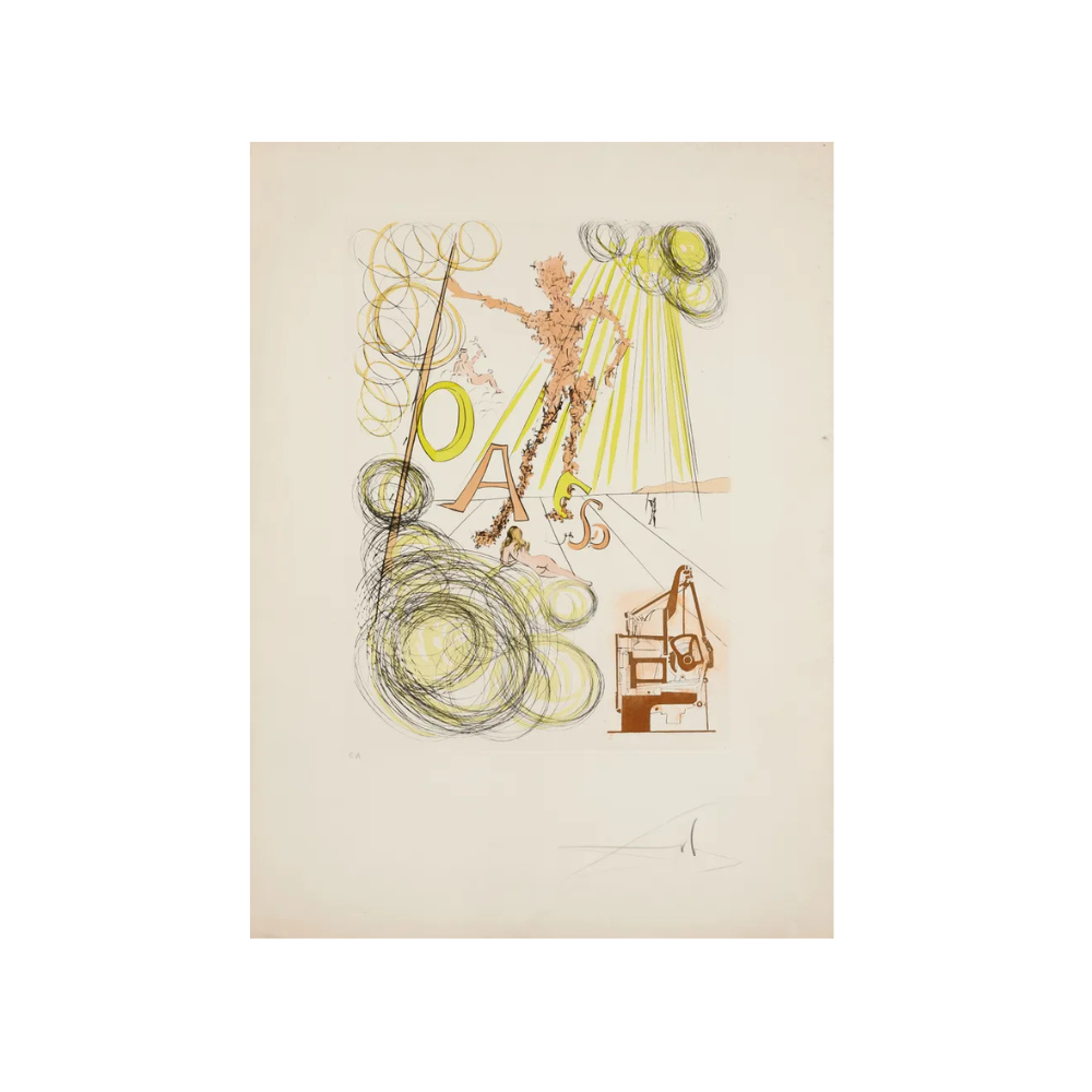 Salvador Dali,La Linotype (from Hommage à Léonardo da Vinci) by Salvador Dalí