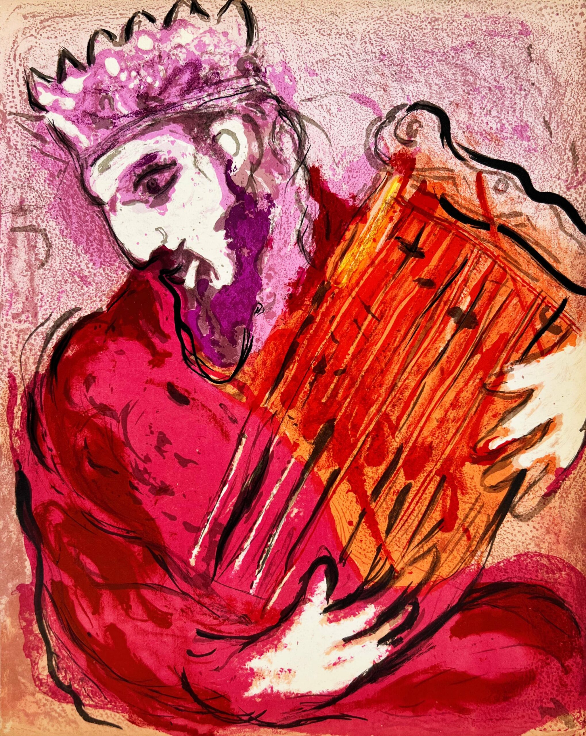 David and His Harp by Marc Chagall