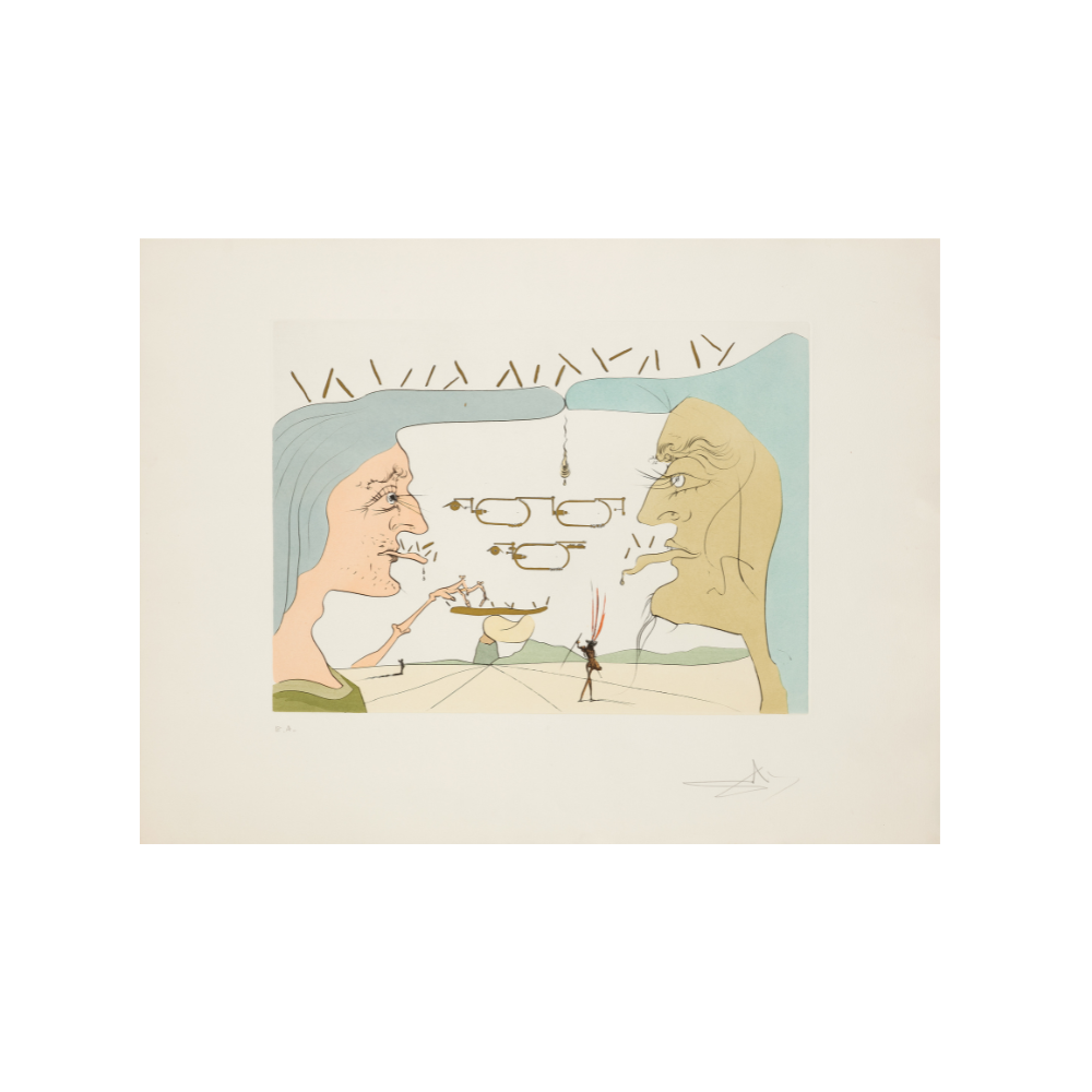 Salvador Dali,Le Télégraphe (from Hommage à Léonardo da Vinci) by Salvador Dalí