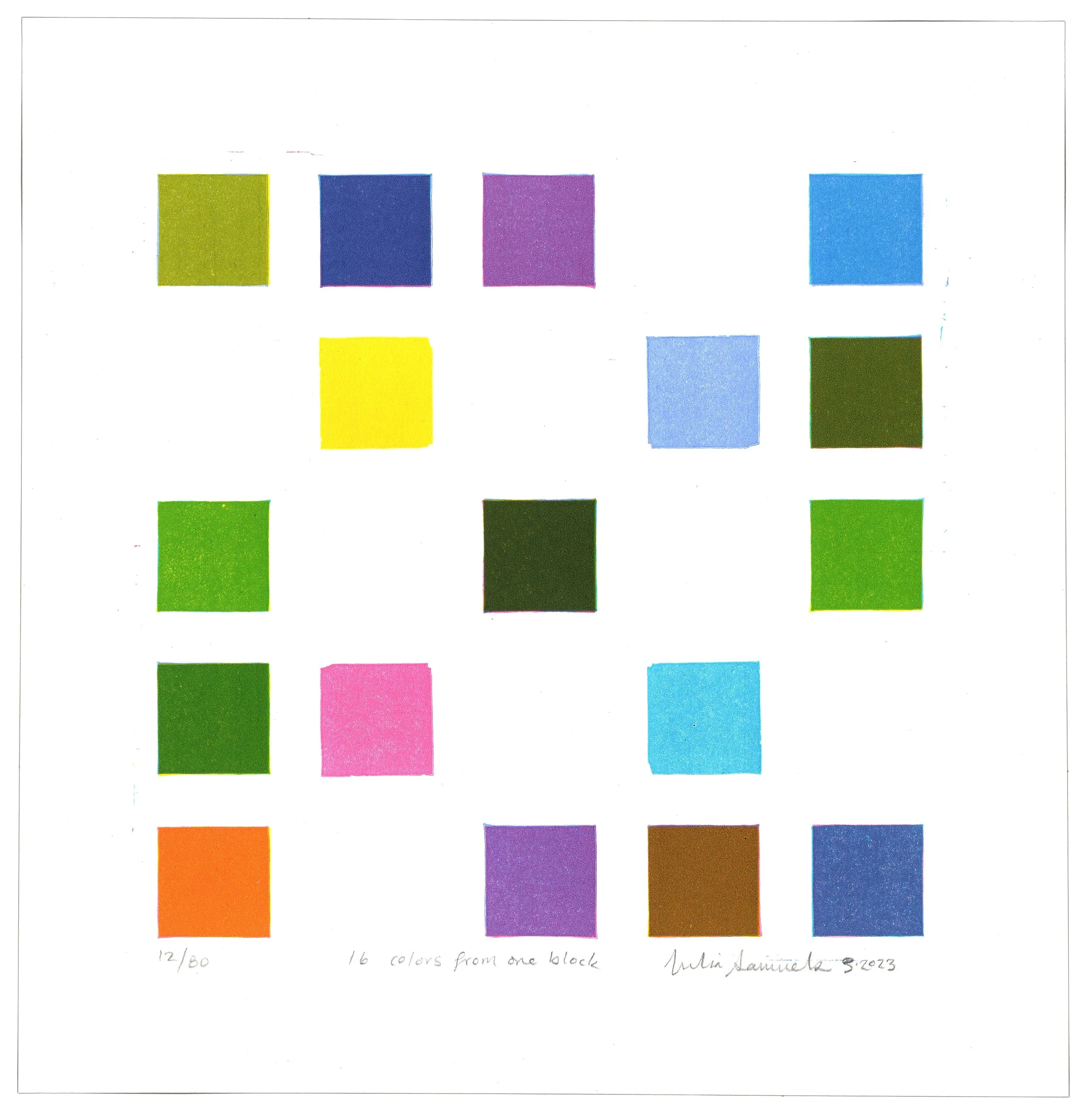 16 Colors from One Block by Julia Samuels