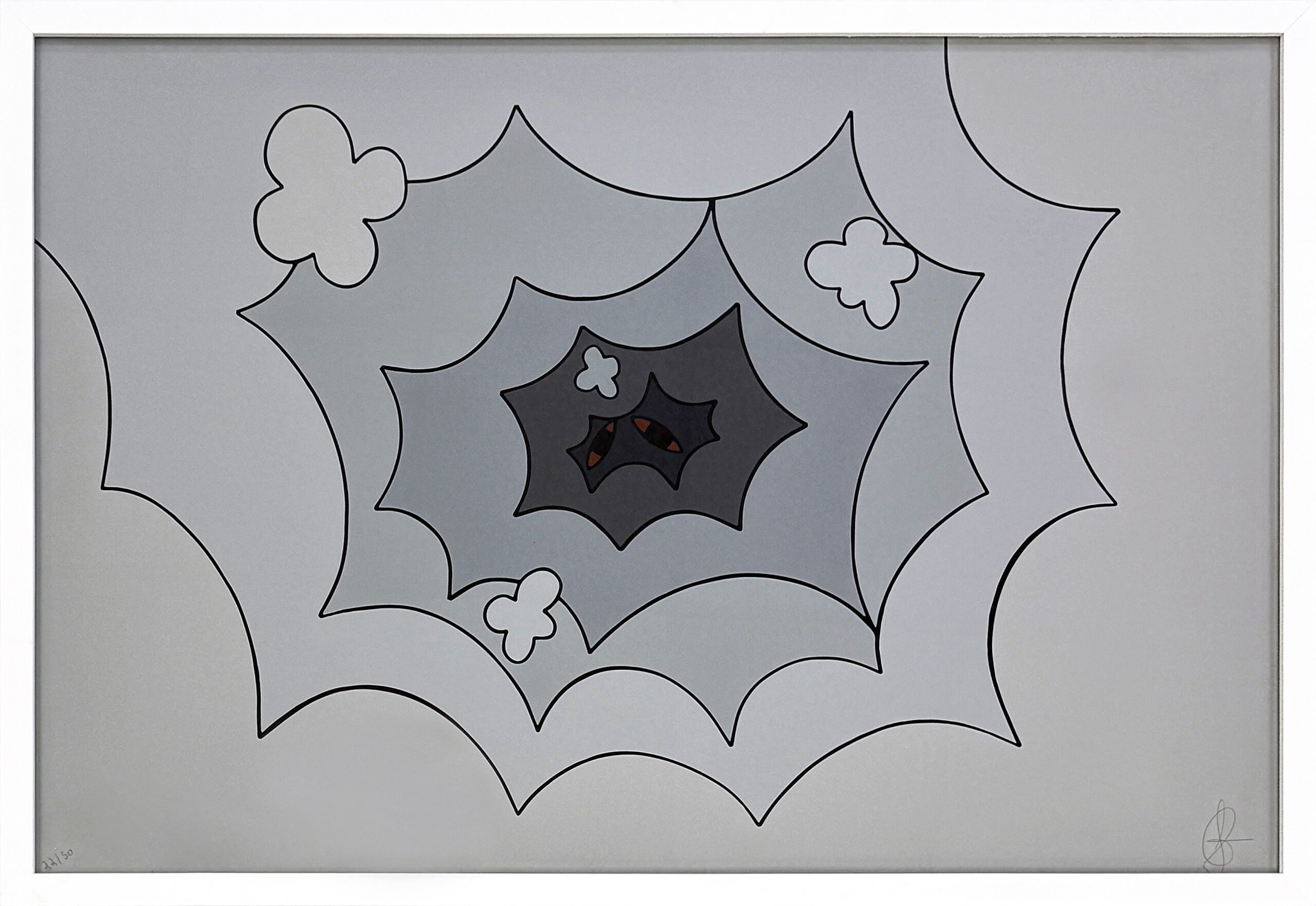 Smoke Tunnel (framed hand signed screen print) by Sean Gannon