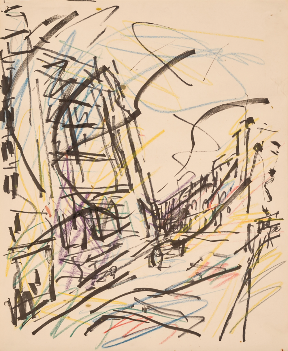 Frank Auerbach Study for Mornington Crescent Winter Morning by Frank Auerbach