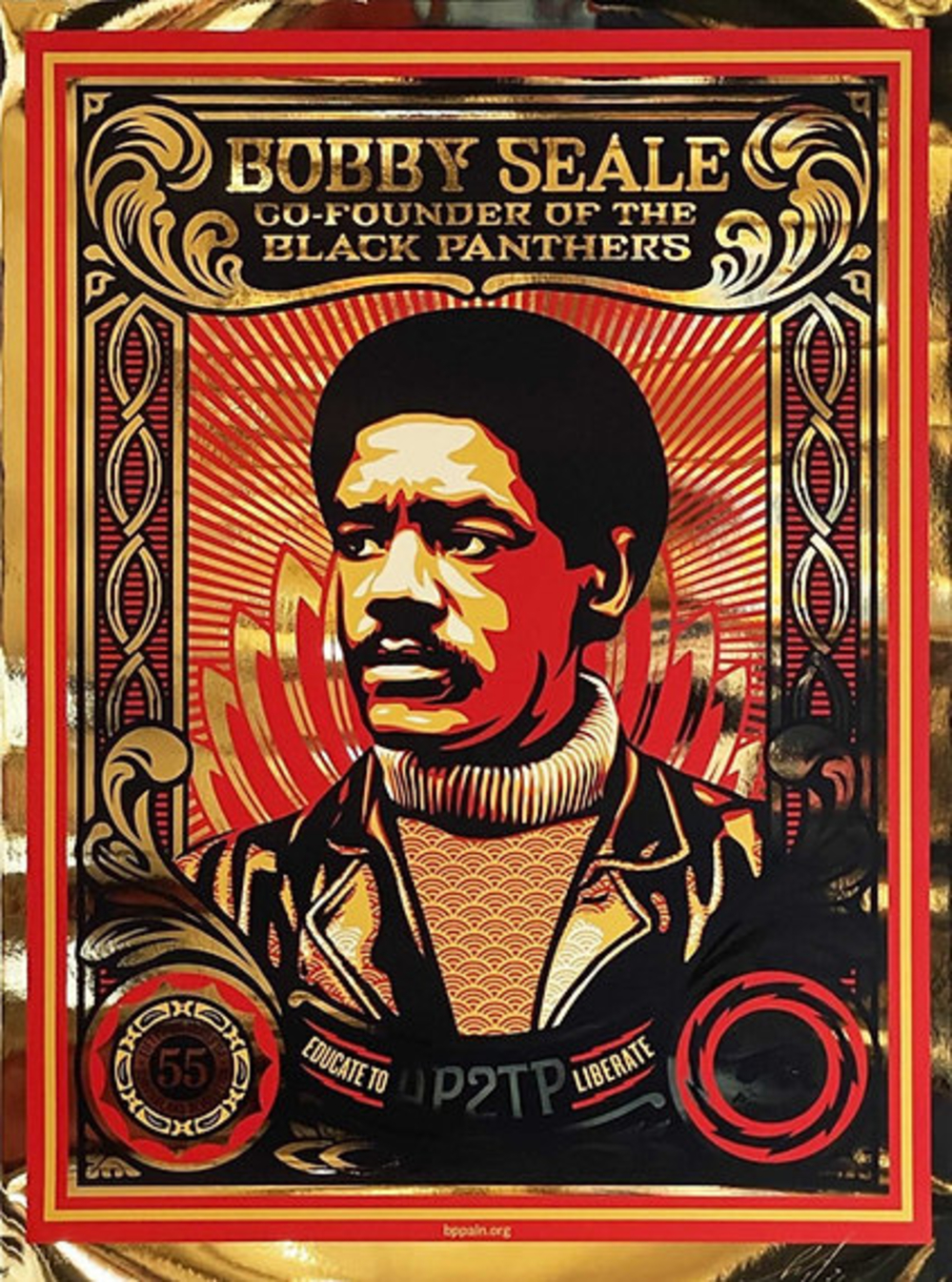 Shepard Fairey Bobby Seale: Educate to Liberate (Gold Foil) by Shepard Fairey