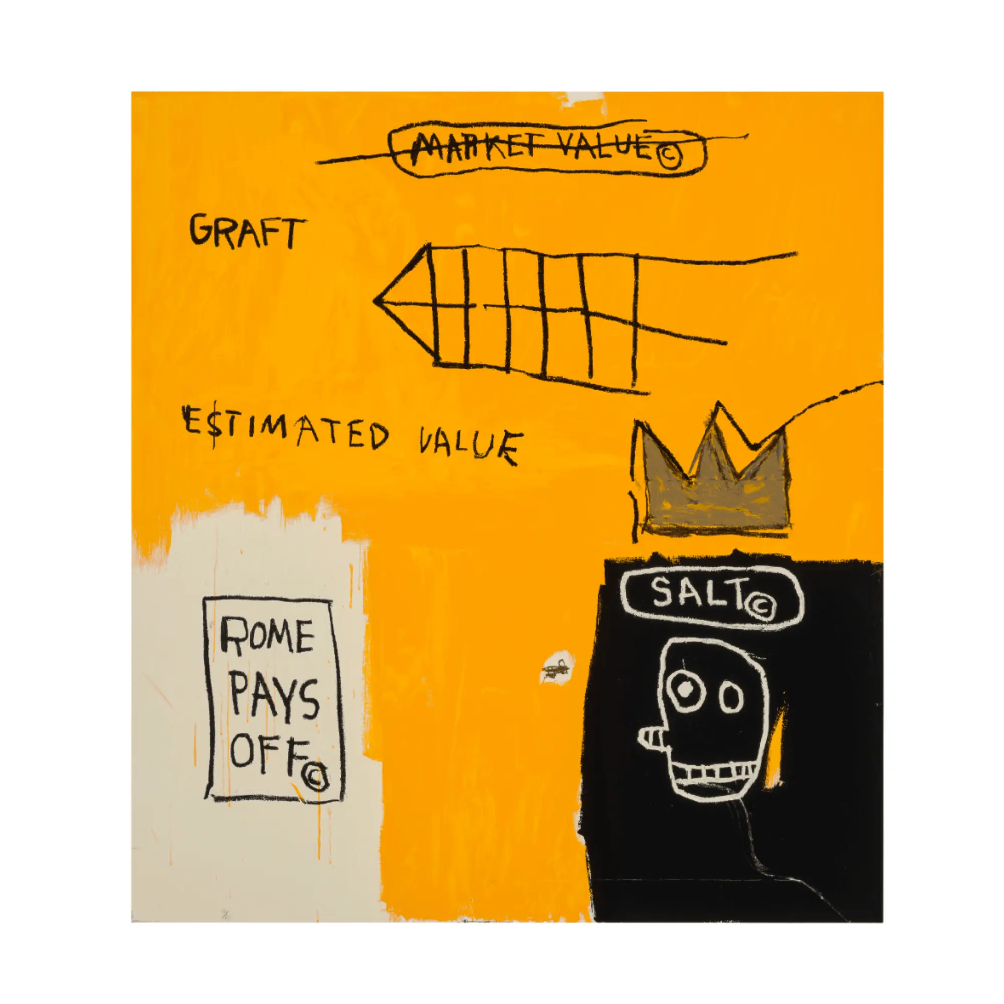 After Jean-Michel Basquiat, Rome Pays Off, from Portfolio II, 2004 by Jean-Michel Basquiat