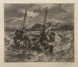 Bracquemond, Shipwreck, after Delecroix by Félix Bracquemond at Chicago Fine Prints