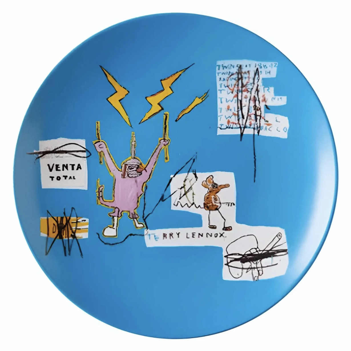 Jean-Michel Basquiat Porcelain Plate – “Venta” by Jean-Michel Basquiat