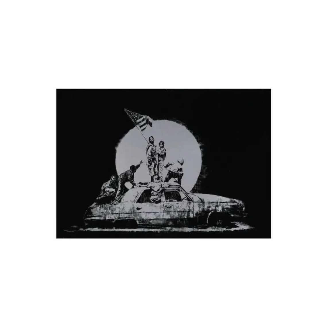 Banksy, Flag Silver Unsigned (2006) by Banksy