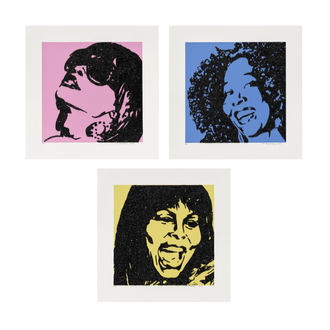 Mickalene Thomas, Trois Divas (AEIOU and sometimes Y), 2009 by Mickalene Thomas