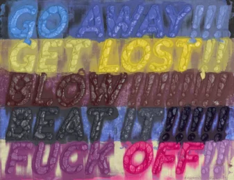 Go Away by Mel Bochner at Jim Kempner Fine Art