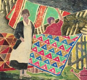 Hanging Quilts to Dry by Ada Gilmore Chaffee at Susan Sheehan Gallery