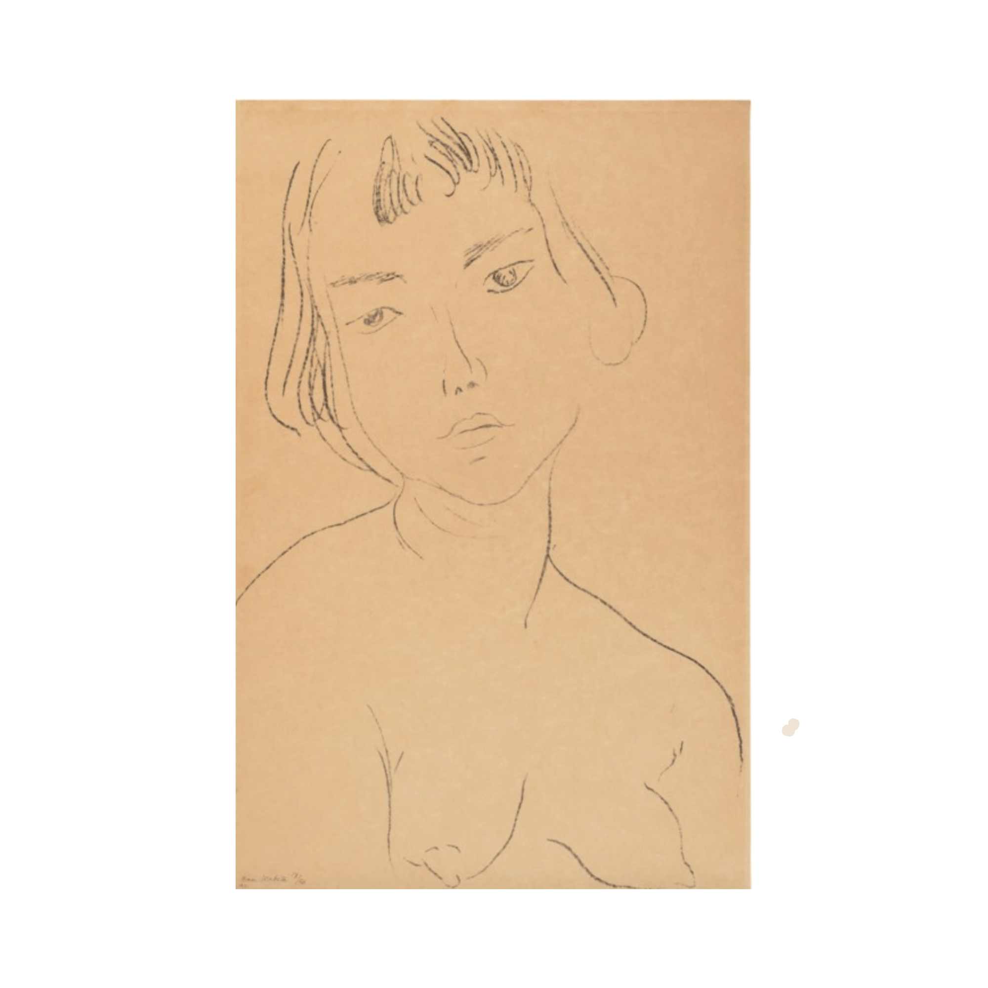 Henri Matisse, Visage légèrement penché vers la gauche / Slightly Tilted Face to the Left 1913 by Henri Matisse