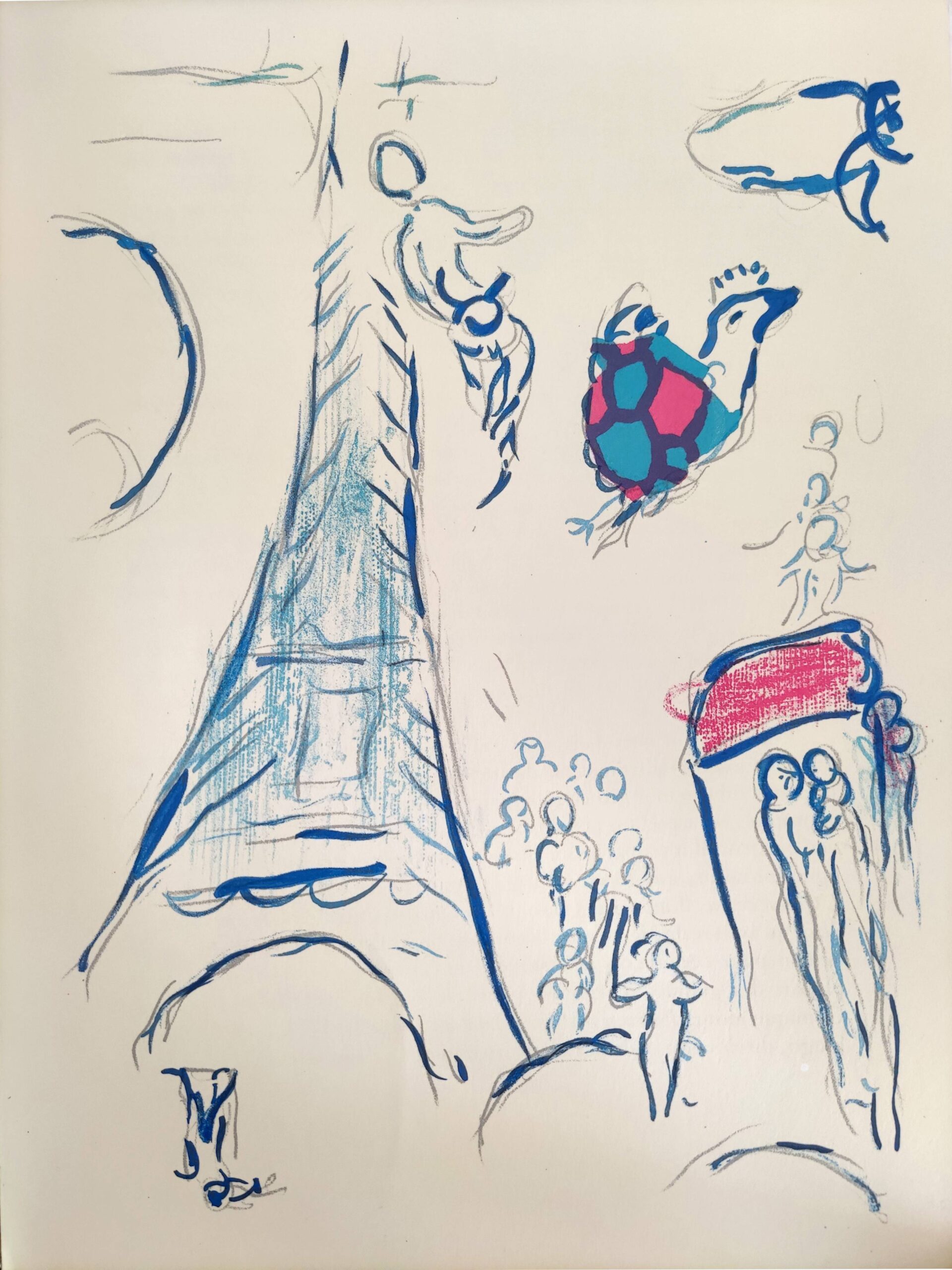 Sketch for the Angel of Mozart by Marc Chagall