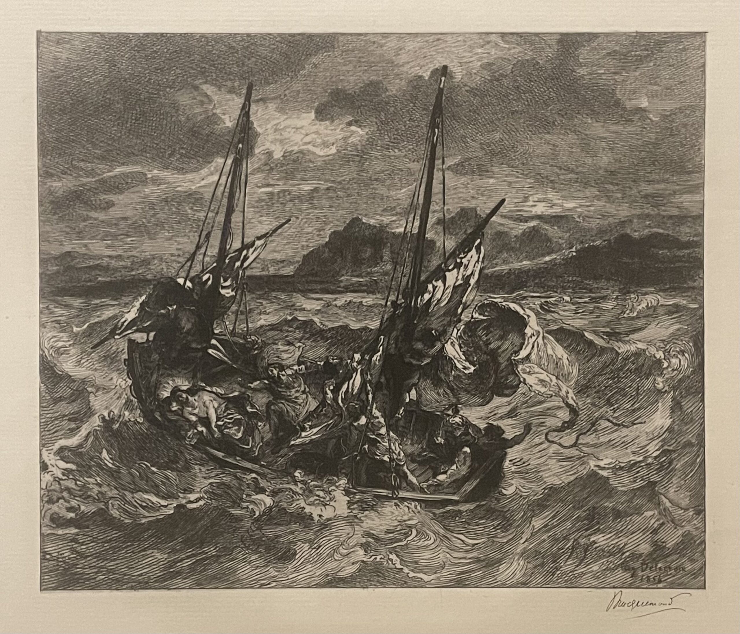 Bracquemond, Shipwreck, after Delecroix by Félix Bracquemond