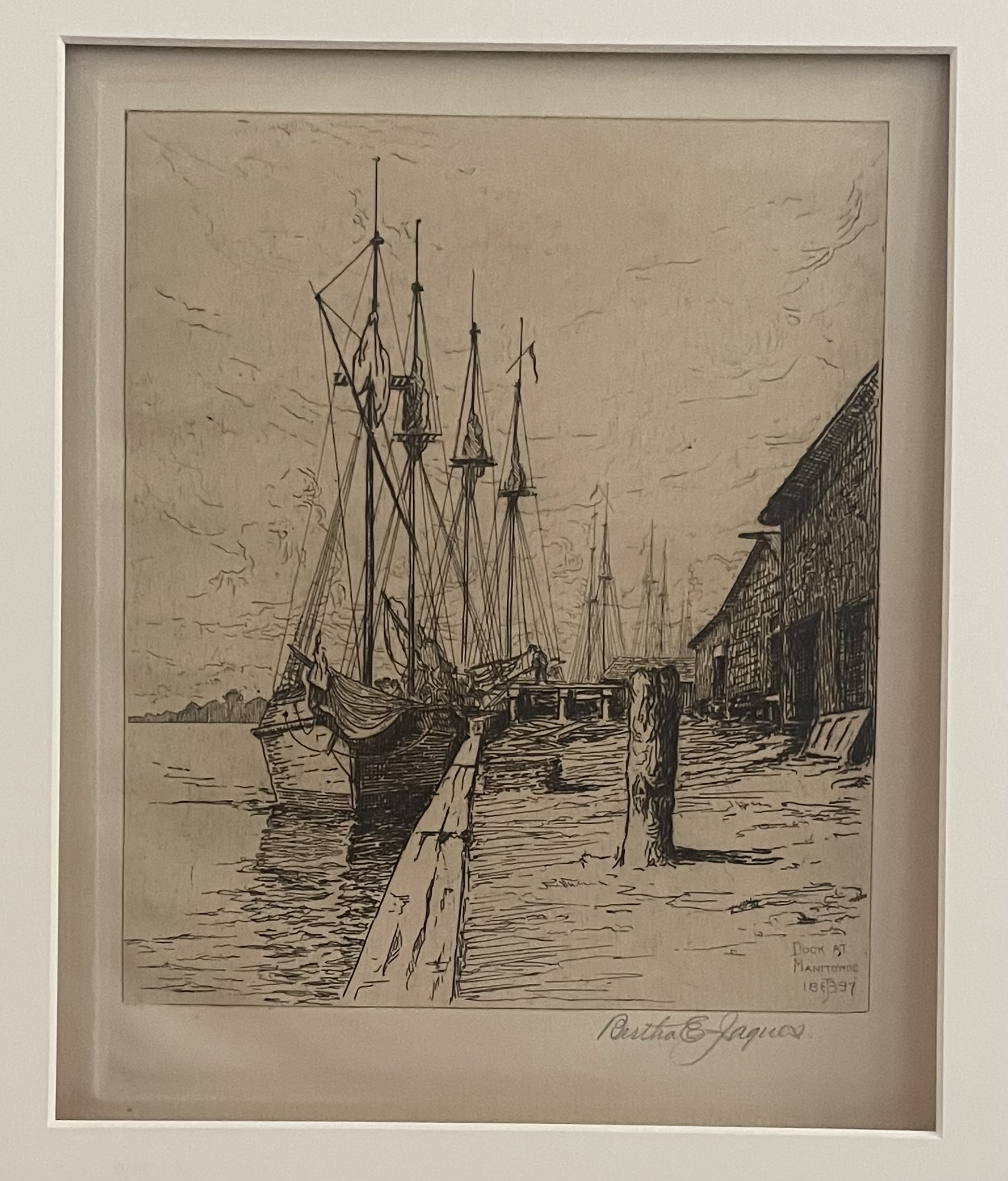 Dock at Manitowok by Berthe E. Jaques