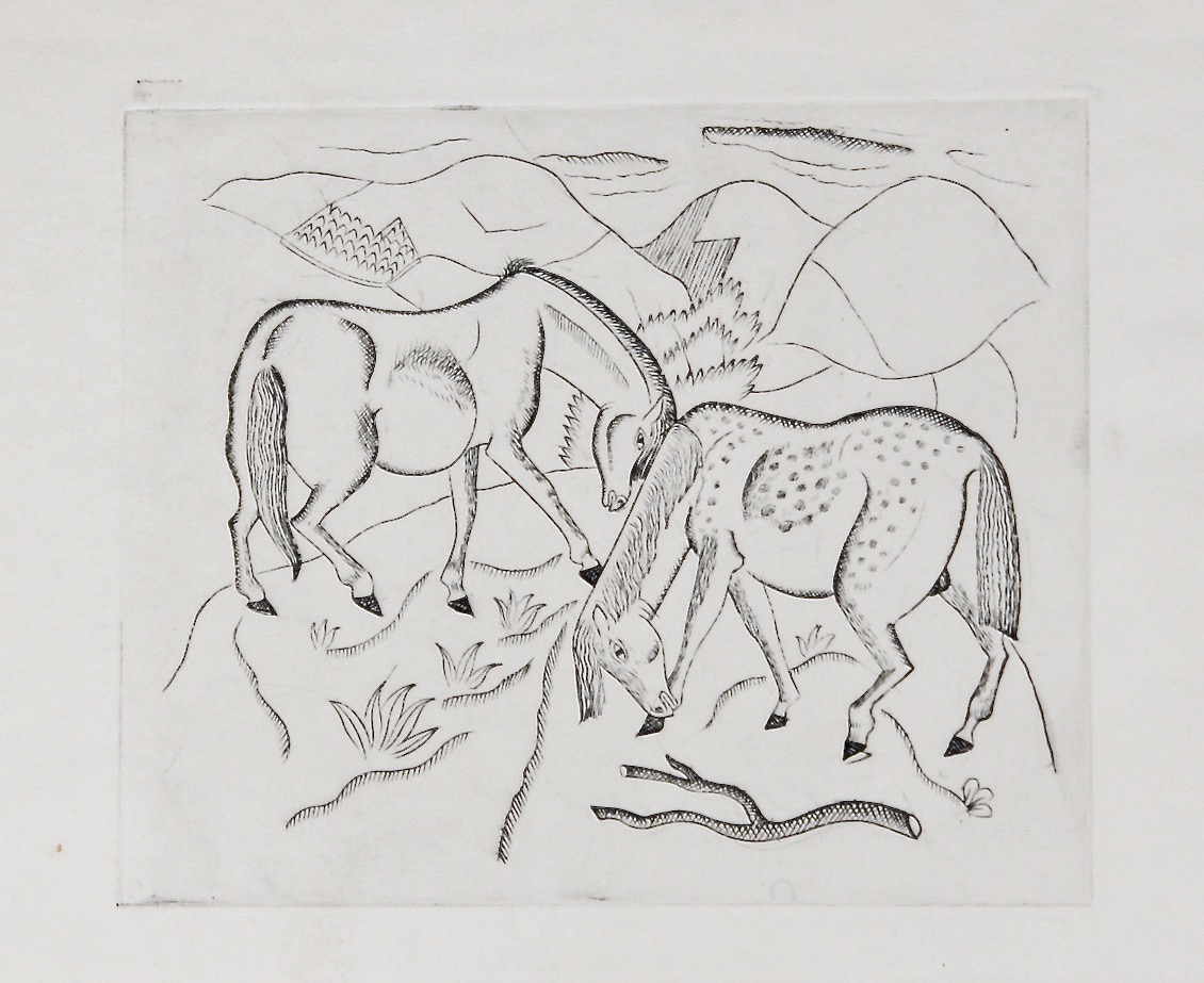 The Lancers (Ponies on a Hill-Slope) by David Michael Jones