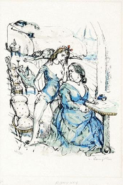 Le Mesangre (Deux Femmes) by Tsuguharu Foujita at Puccio Fine Art
