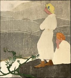 Mountain Women (Two Women in White on a Hill) by Edna Boies Hopkins at Susan Sheehan Gallery