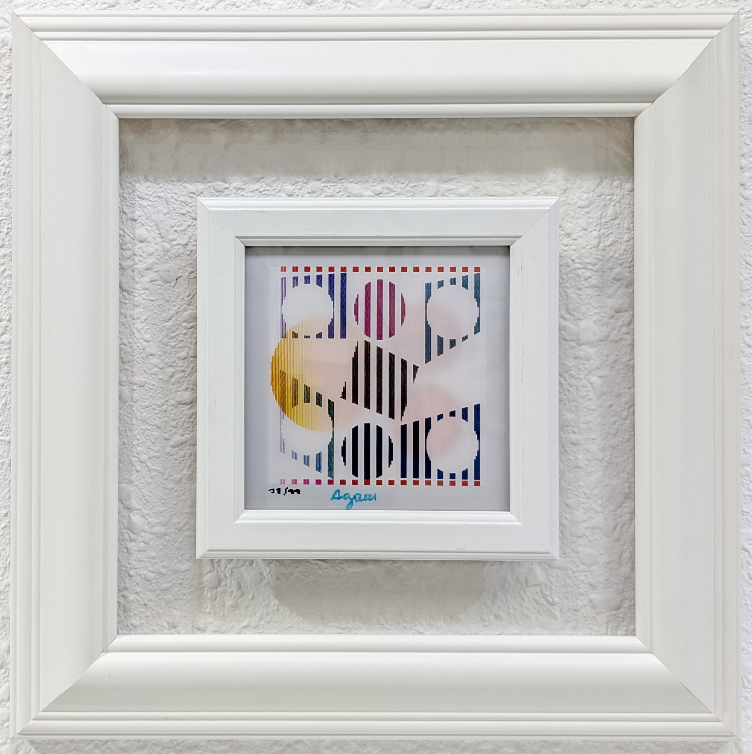 Curb 2+4 (rare framed, signed agamograph – 3D lenticular) by Yaacov Agam