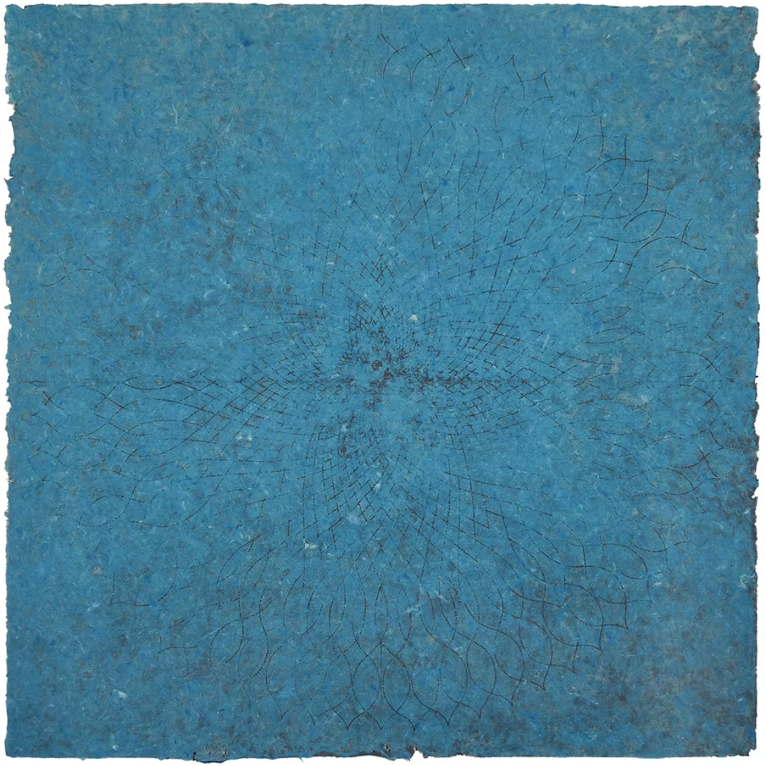 Blue Sunflower Circle by Mary Judge