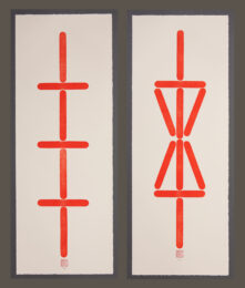 Red pair by Roger Ackling at imprints Galerie