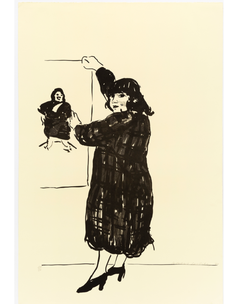 Ann Looking At Her Picture by David Hockney