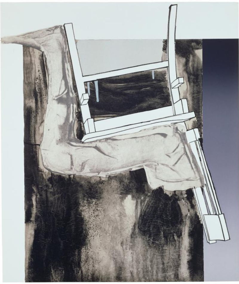 Fragment – According to What – Leg and Chair by Jasper Johns