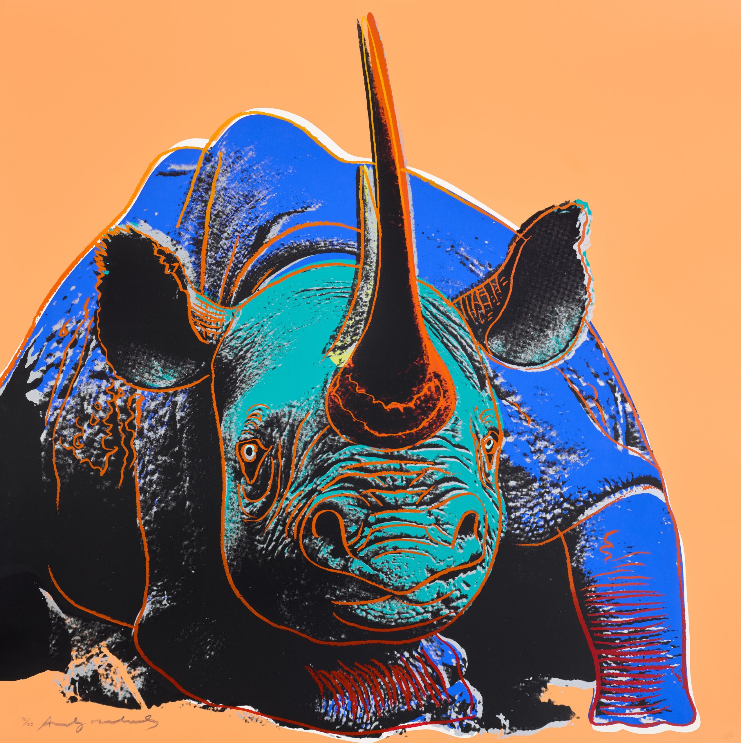Black Rhinoceros by Andy Warhol
