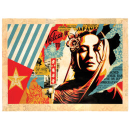 Welcome, Visitor by Shepard Fairey at Turner Carroll Gallery