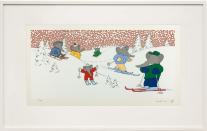What Could Be Better Than Skiing in Winter? by Laurent de Brunhoff at Mary Ryan Gallery