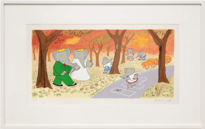 What Could Be Better Than Walking Through Leaves in Autumn? by Laurent de Brunhoff at Mary Ryan Gallery