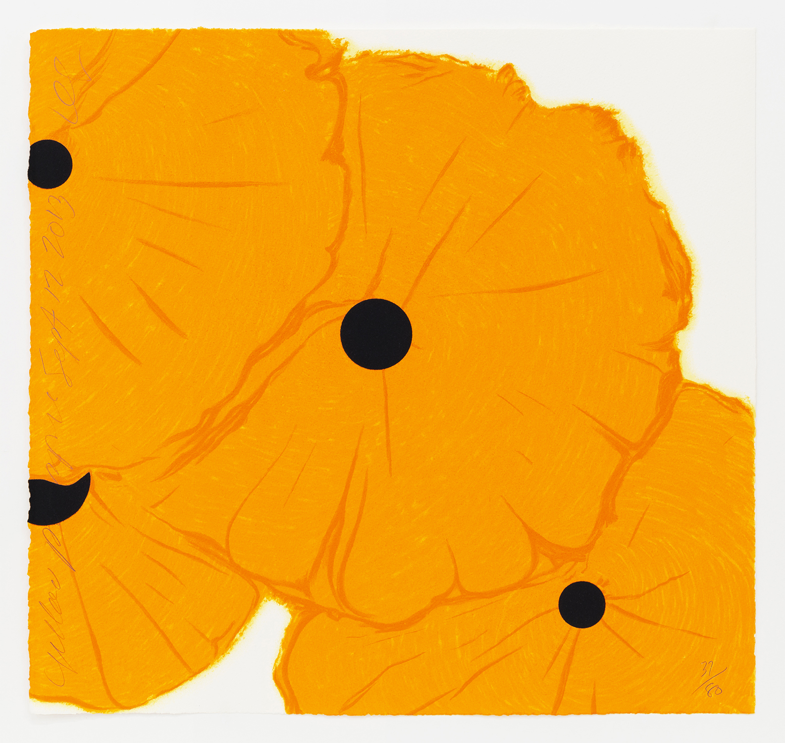 Yellow Poppies, September 12, 2013 by Donald Sultan