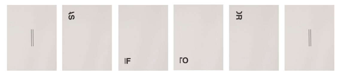 as if to or by Peter Downsbrough at imprints Galerie