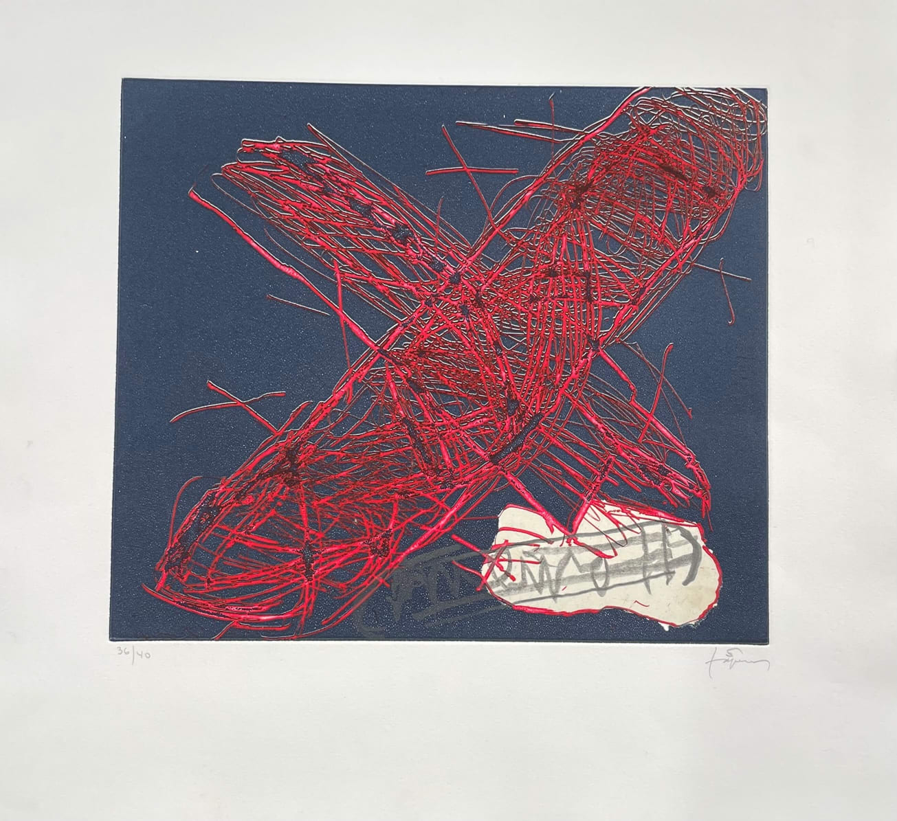 X Vermella by Antoni Tapies