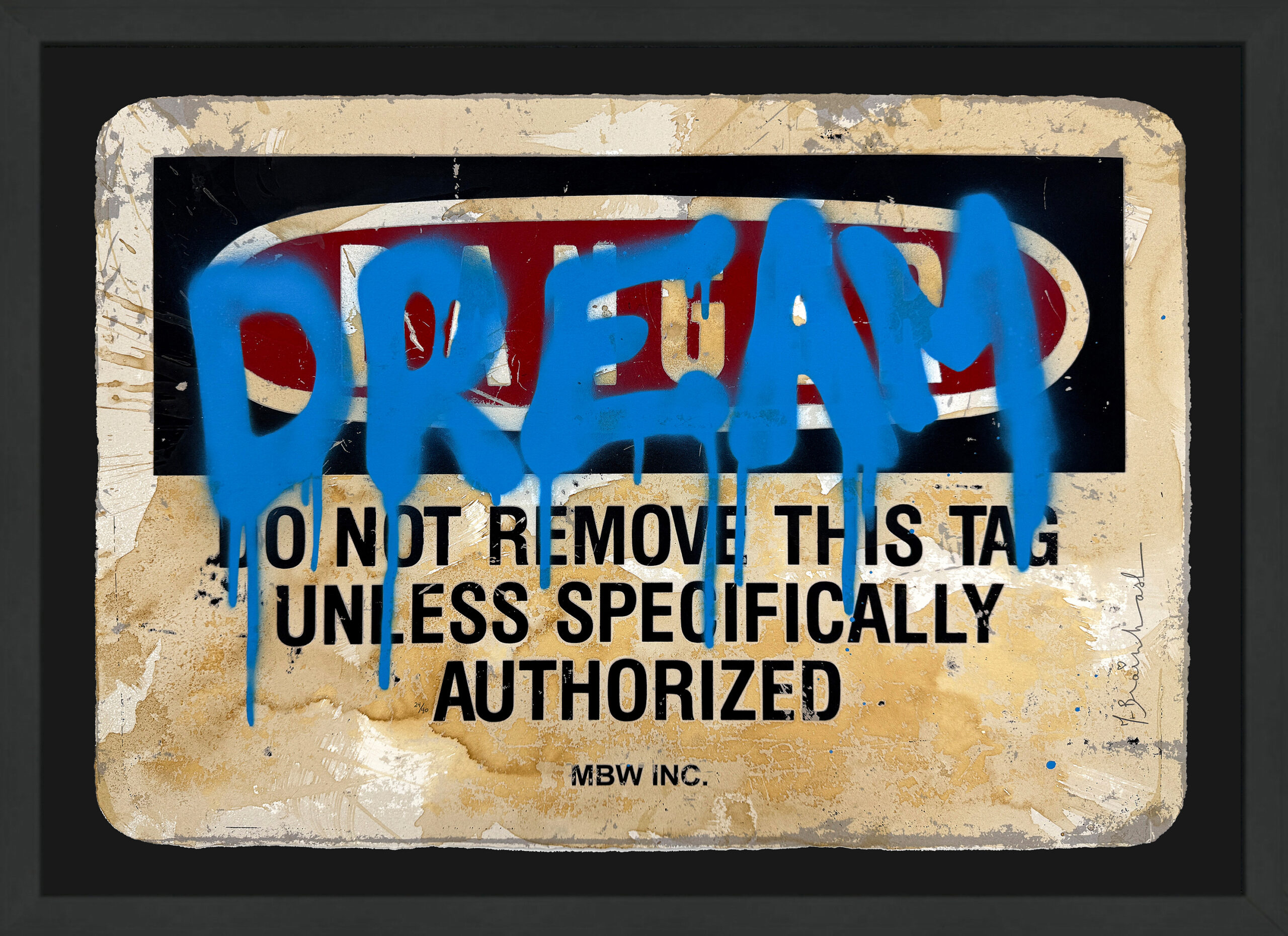 Dream (rare framed hand finished screen print) by Mr. Brainwash