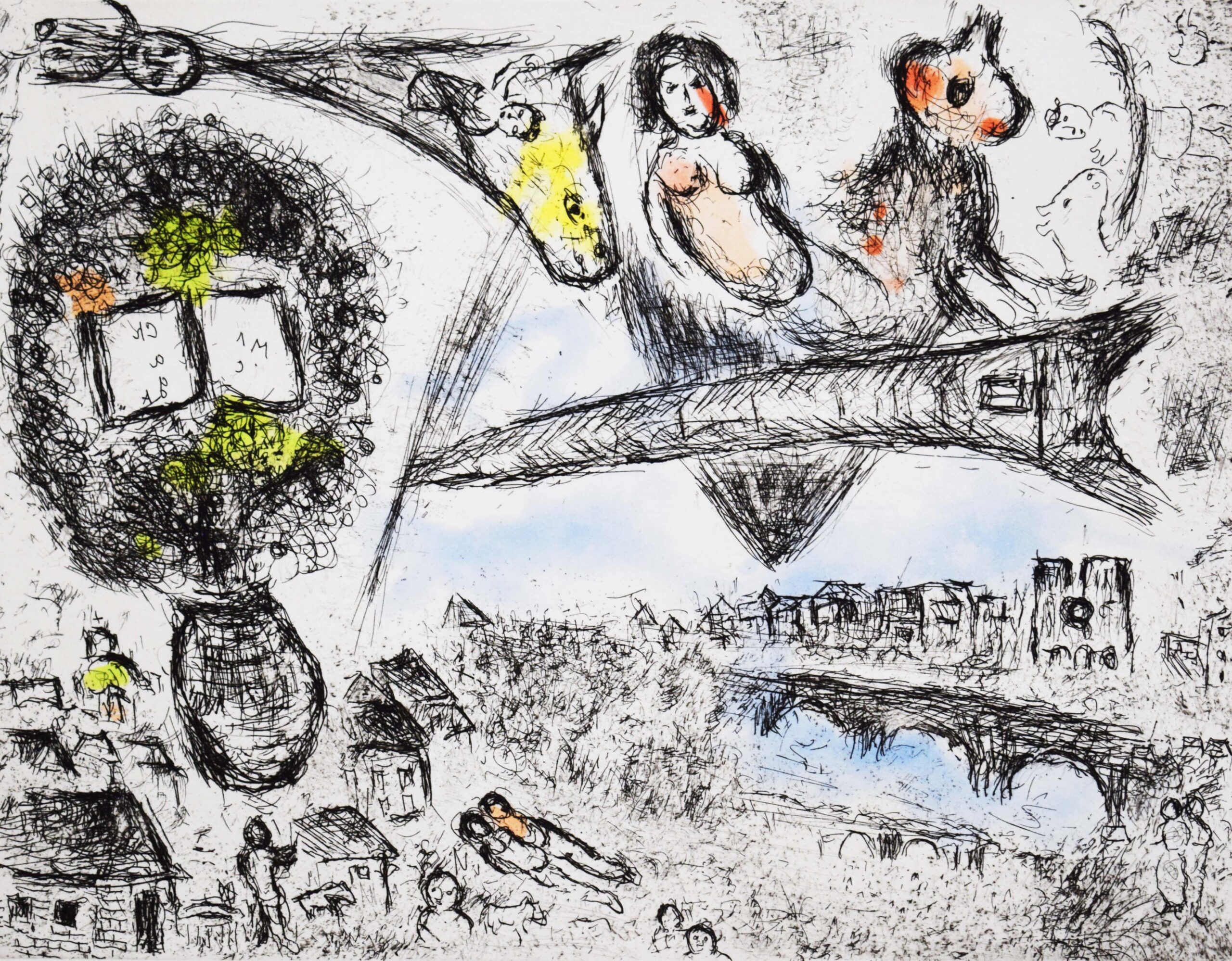 The Village and Paris, from: Dreams by Marc Chagall