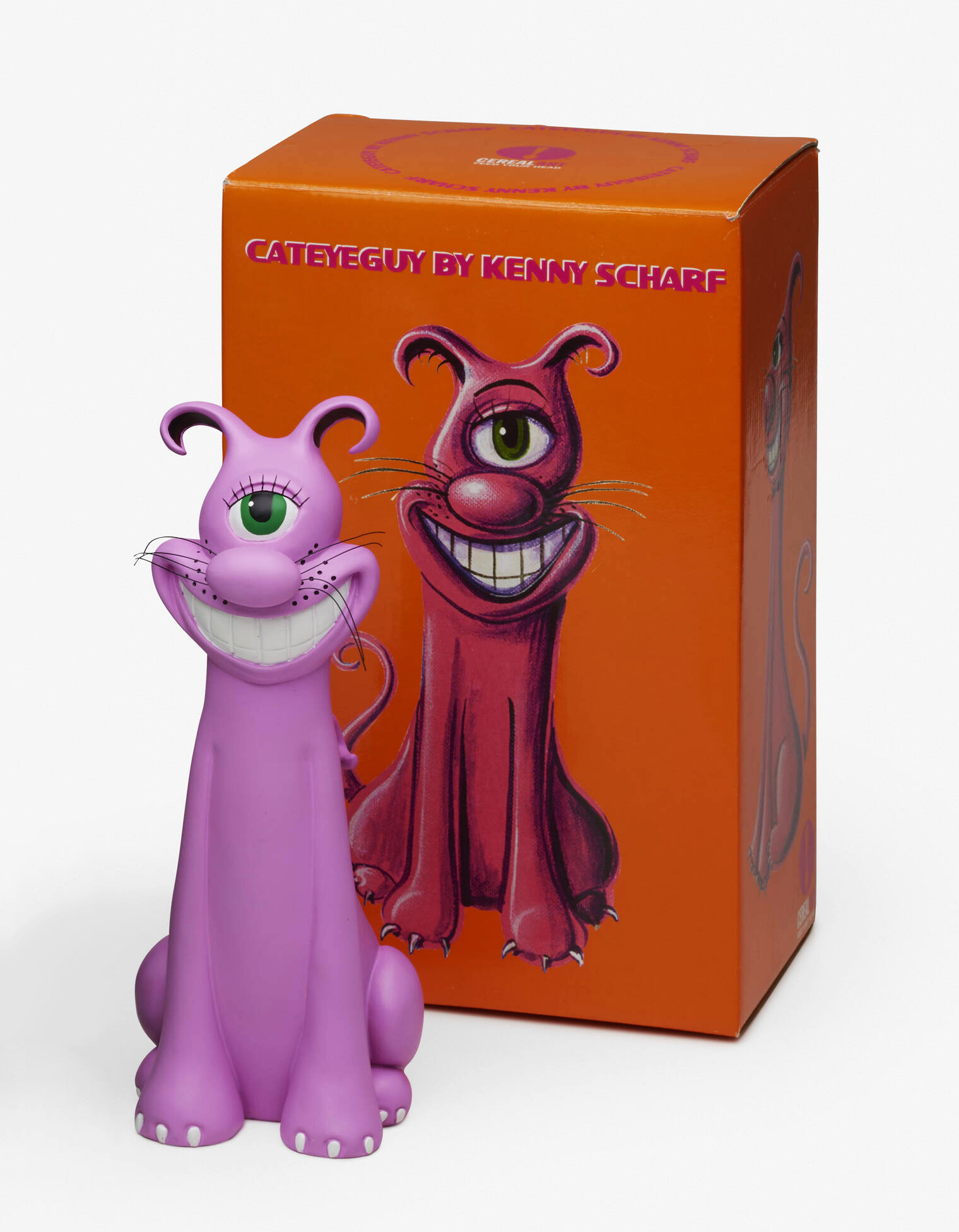 Cateyeguy (painted resin sculpture) by Kenny Scharf