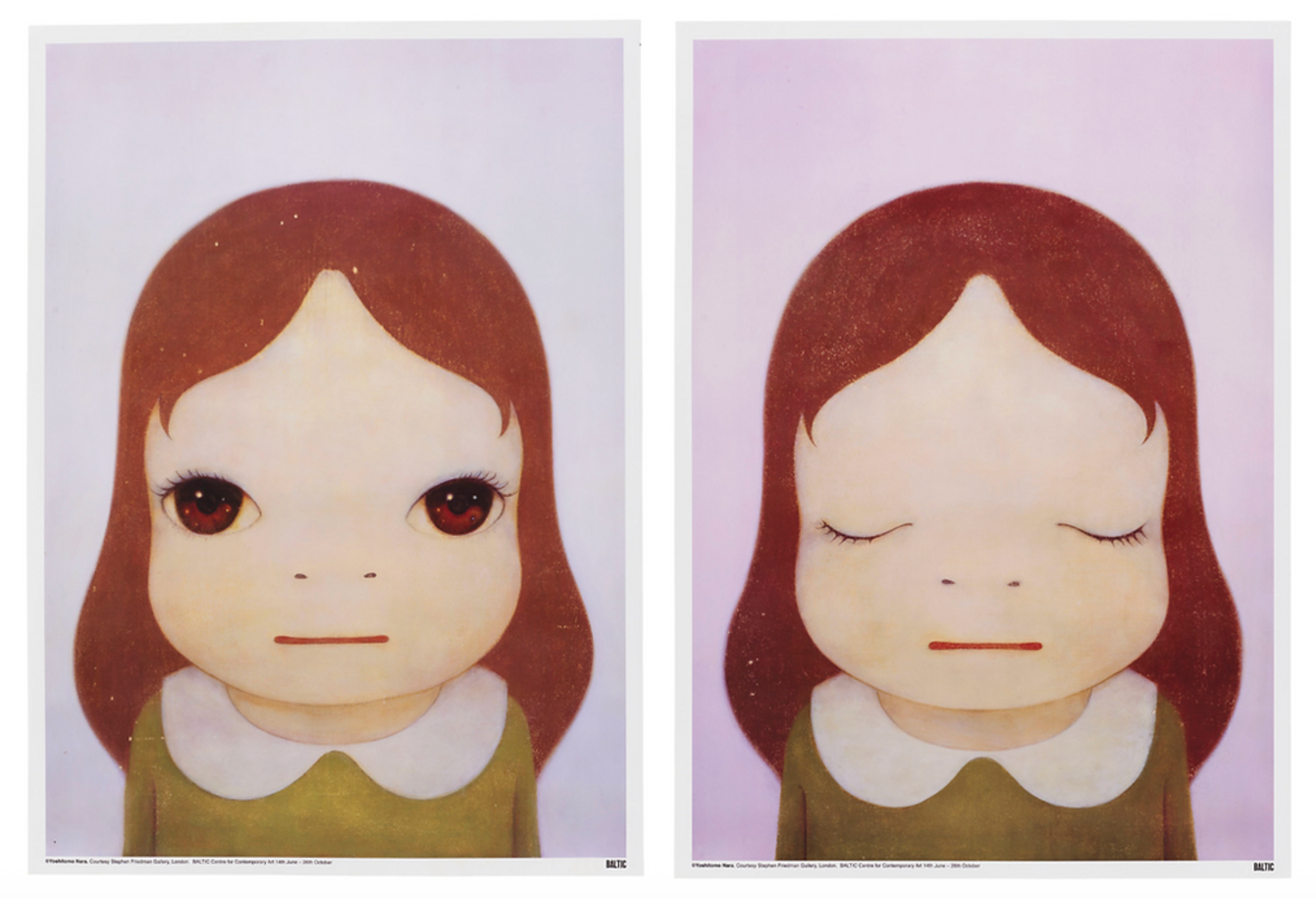 Yoshitomo Nara Cosmic Girls: Eyes Opened / Eyes Closed by Yoshitomo Nara