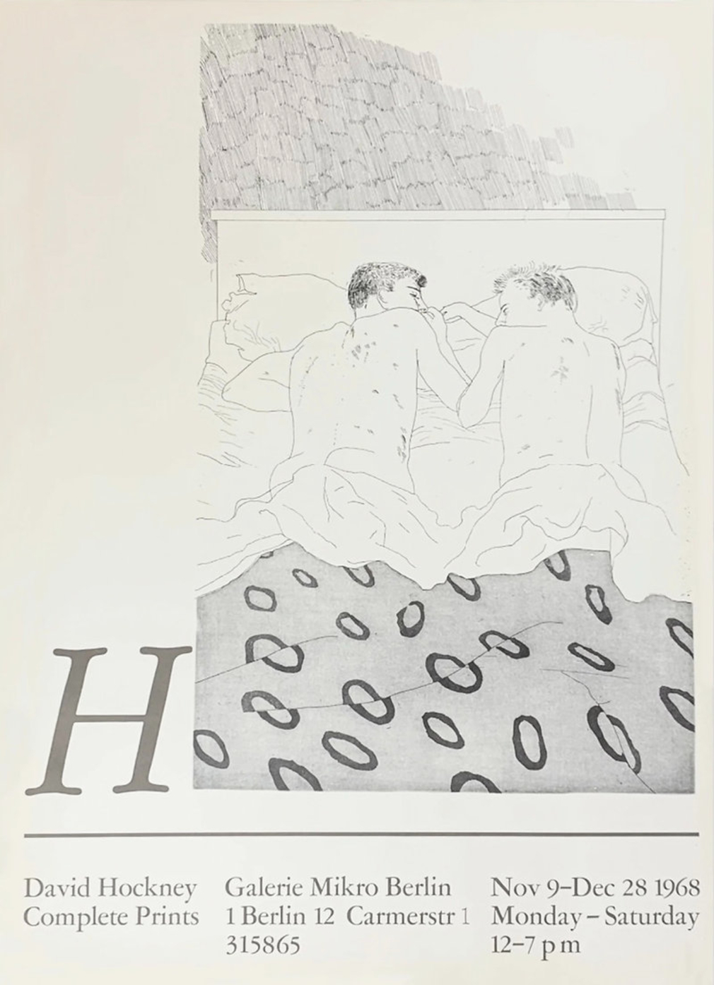 David Hockney Two Boys Aged 23 or 24 Galerie Mikro Berlin 1968 by David Hockney