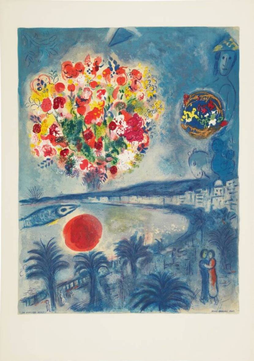 Soleil couchant (Sunset) by Marc Chagall