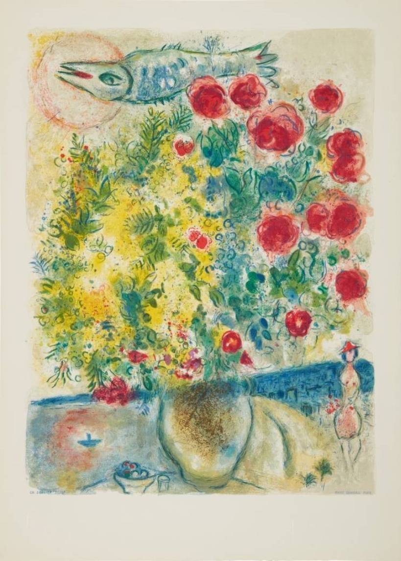 Roses et Mimosas (Roses and Mimosa) by Marc Chagall