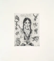 Cherokee Princess & Taxidermy from Skull Project by Brad Kahlhamer at LeRoy Neiman Center for Print Studies