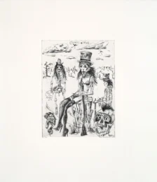Clouds & Wind from Skull Project by Brad Kahlhamer at LeRoy Neiman Center for Print Studies