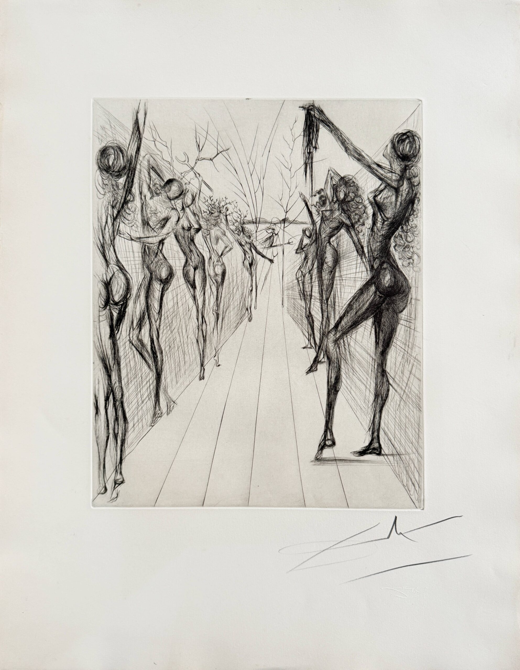 Corridor de Kathmandou (Katmandu Corridor), black by Salvador Dalí